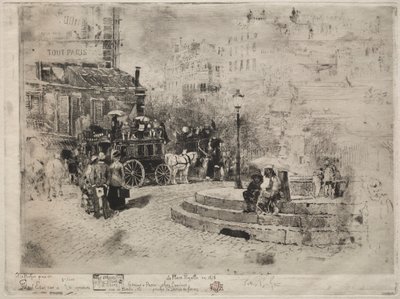 Place Pigalle i 1878, 1878. av Felix Hilaire Buhot