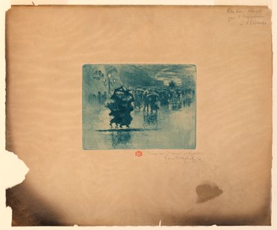 Regnfull gate av Felix Hilaire Buhot