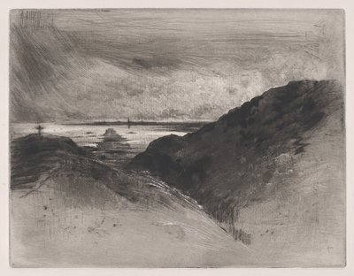 The Cliff - Bay of Saint-Malo, 1889-90. av Felix Hilaire Buhot