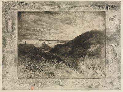 The Cliff: Bay of Saint-Malo av Felix Hilaire Buhot