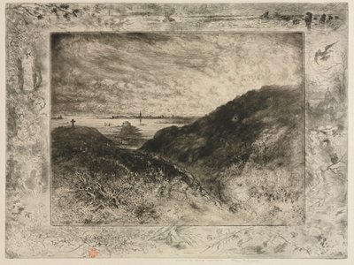 Cliff: Bay of Saint-Malo, 1886-1890. av Felix Hilaire Buhot