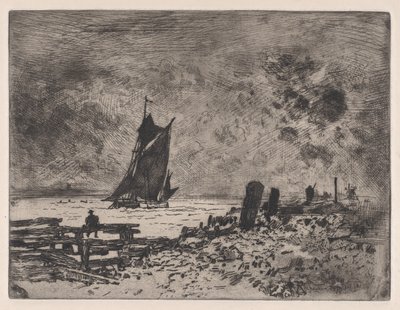 The Little Marine - Souvenir of Medway, 1879. av Felix Hilaire Buhot