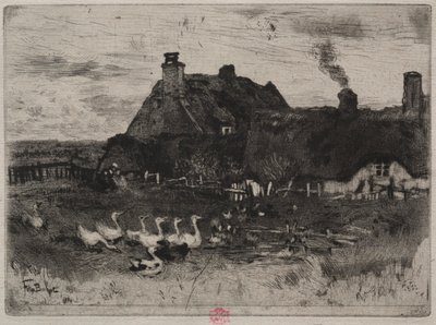 The Little Thatched Cottages, 1878. av Felix Hilaire Buhot