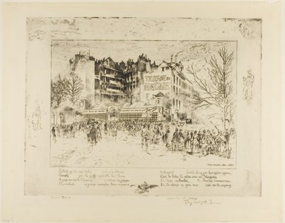 Place des Martyrs og Jailhouse Tavern av Felix Hilaire Buhot