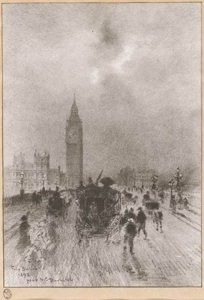 Victoria Clock Tower London, 1892. av Felix Hilaire Buhot