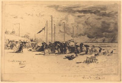 Un Grain à Trouville Squall i Trouville, 18741875. av Felix Hilaire Buhot