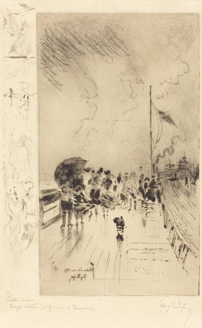 En brygge i England, 1879. av Felix Hilaire Buhot