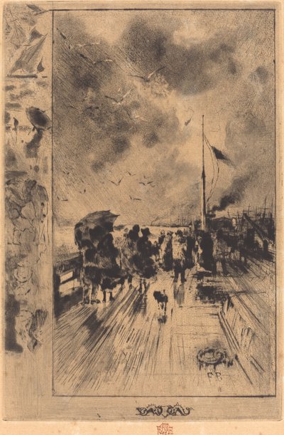 En brygge i England, 1879. av Felix Hilaire Buhot