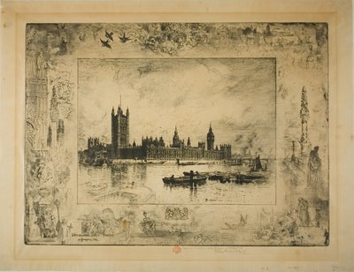 Westminster Palace, London av Felix Hilaire Buhot