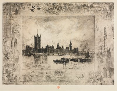 Westminster Place, 1884. av Felix Hilaire Buhot