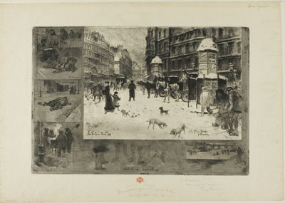 Vinter i Paris av Felix Hilaire Buhot