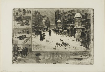 Vinter i Paris av Felix Hilaire Buhot