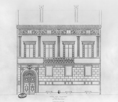Hotel de Pourtales, fasade, 1850 av Felix Louis Jacques Duban