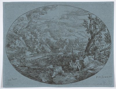 Landskap med tre figurer, 1677. av Felix Meyer