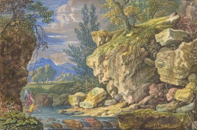 Landskap med Tobias og engelen, 1600-begynnelsen av 1700-tallet. av Felix Meyer.