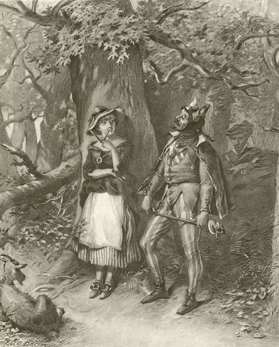 Som du vil. Akt III, Scene III (gravyr) av Felix Octavius Carr Darley
