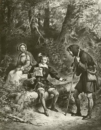 Som du vil. Akt IV-Scene III (gravyr) av Felix Octavius Carr Darley