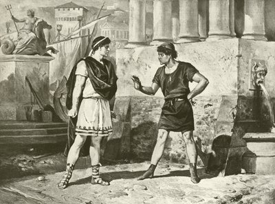 Komedie av feil. Akt I, Scene II (gravyr) av Felix Octavius Carr Darley