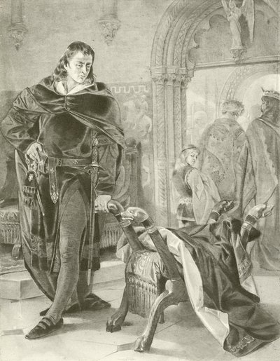 Hamlet. Akt I, Scene II (gravyr) av Felix Octavius Carr Darley