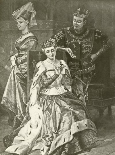 Kong Henry Fifth. Akt V, Scene II (gravyr) av Felix Octavius Carr Darley