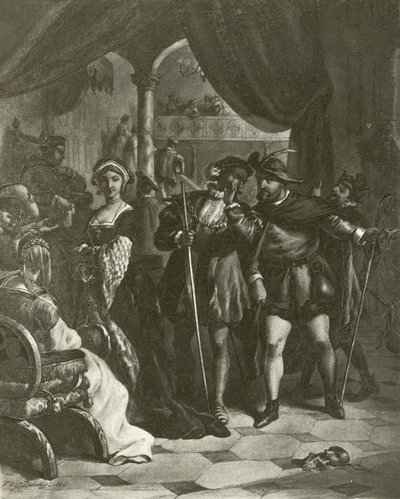 Kong Henrik VIII. Akt I, Scene IV (gravyr) av Felix Octavius Carr Darley