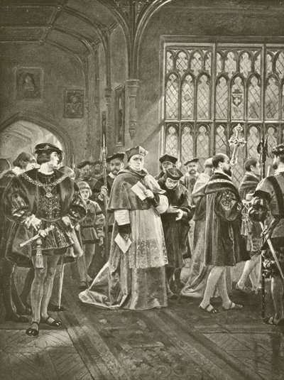 Kong Henrik VIII. Akt I, Scene I (gravyr) av Felix Octavius Carr Darley