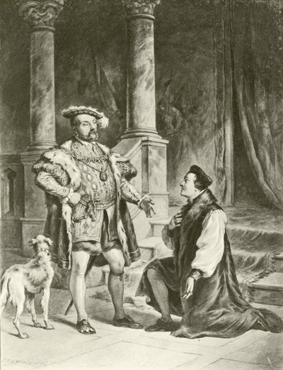 Kong Henrik VIII. Akt V-Scene I (gravyr) av Felix Octavius Carr Darley