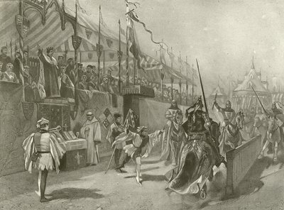 Kong Richard II. Akt I, Scene III (gravyr) av Felix Octavius Carr Darley