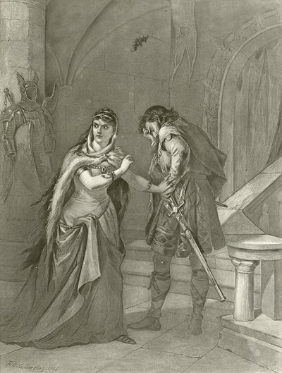 Macbeth. Akt II, Scene II (gravyr) av Felix Octavius Carr Darley