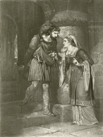 Macbeth. Akt II, Scene II (gravyr) av Felix Octavius Carr Darley