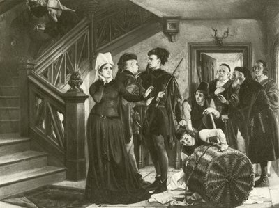 Merry Wives of Windsor. Akt IV-Scene II (gravyr) av Felix Octavius Carr Darley