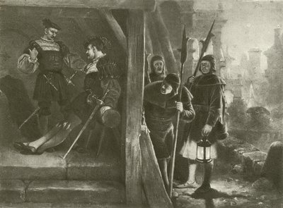Mye ståhei for ingenting. Akt III-Scene III (gravyr) av Felix Octavius Carr Darley