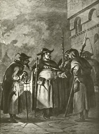 Mye ståhei for ingenting. Akt III, Scene III (gravyr) av Felix Octavius Carr Darley