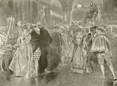 Mye ståhei for ingenting. Akt II, Scene I (gravyr) av Felix Octavius Carr Darley