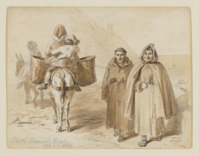 «På Corniche-veien», en tidlig idé til «Skisser i utlandet med penn og blyant» av Felix Octavius Carr Darley