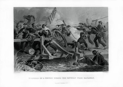 Kamp på en bro under retretten fra Manassas, Virginia, 1862-1867. av Felix Octavius Carr Darley