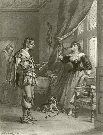 The Merry Wives of Windsor. Akt III, Scene IV (gravyr) av Felix Octavius Carr Darley