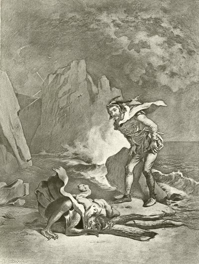 Stormen. Akt II, Scene II (gravyr) av Felix Octavius Carr Darley