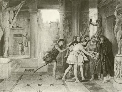 Timon av Athen. Akt III, Scene IV (gravyr) av Felix Octavius Carr Darley