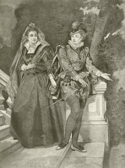 Tolvte natt. Akt III, Scene IV (gravyr) av Felix Octavius Carr Darley