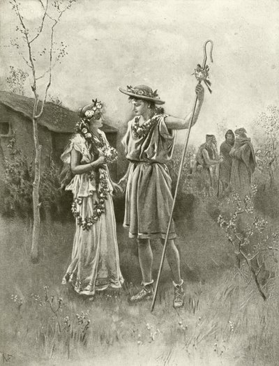 Vinterfortelling. Akt IV, Scene III (gravyr) av Felix Octavius Carr Darley