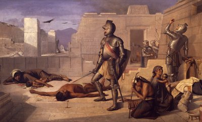 Chobala-massakren under spansk erobring, av Felix Parra (1845-1919), Mexico av Félix Parra