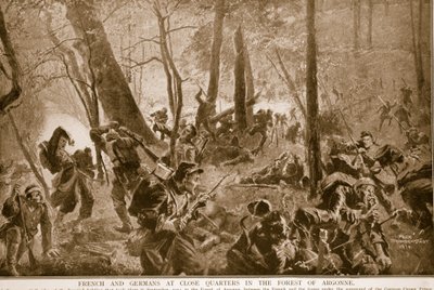 Franskmenn og tyskere på nært hold i Argonne-skogen, 1914-19 av Felix Schwormstadt