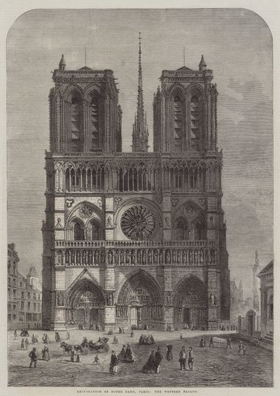 Restaurering av Notre Dame, Paris, den vestlige fasaden av Felix Thorigny