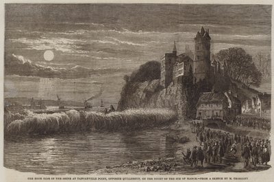 Høyvannet i Seinen ved Tancarville Point, overfor Quillebeuf, natten til 9. mars av Felix Thorigny