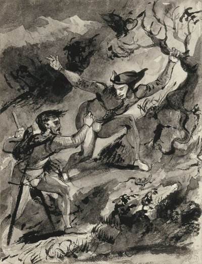 Faust og Mephistopheles på Blocksberg av Ferdinand Victor Eugene Delacroix