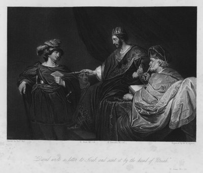 David gir det fatale brevet til Uriah, II Samuel XI av Ferdinand (after) Bol