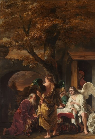 Abraham og de tre englene. 1660-63 av Ferdinand Bol