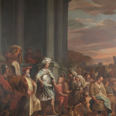 Kong Kyros overleverer skatten plyndret fra Jerusalems tempel av Ferdinand Bol