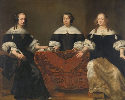 Portrett av de tre regentinnene i Leprozenhuis, Amsterdam, ca. 1668 av Ferdinand Bol